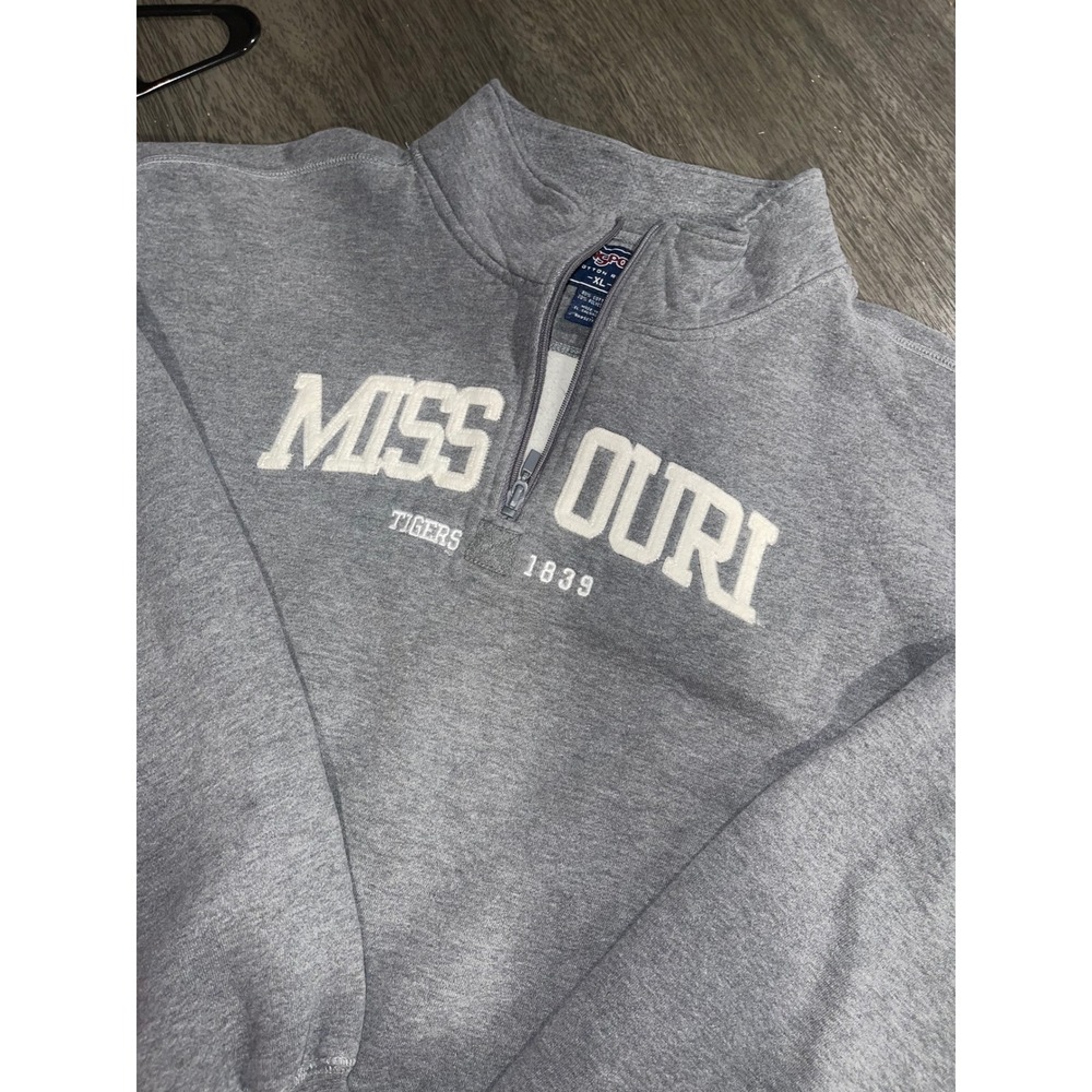 Jansport Women XL Gray Missouri Tigers Quarter Zip Pullover Sweatshirt College